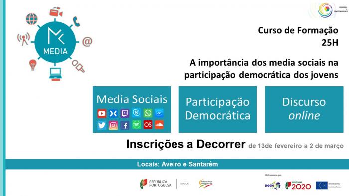 Formação - A importância dos media sociais na participação democrática dos jovens – Inscrições a decorrer até 2 de março!