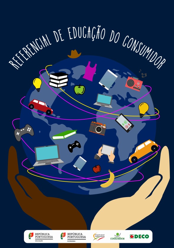 Capa azul com planeta suportado por duas mãos e com varias imagens de novas tecnologias