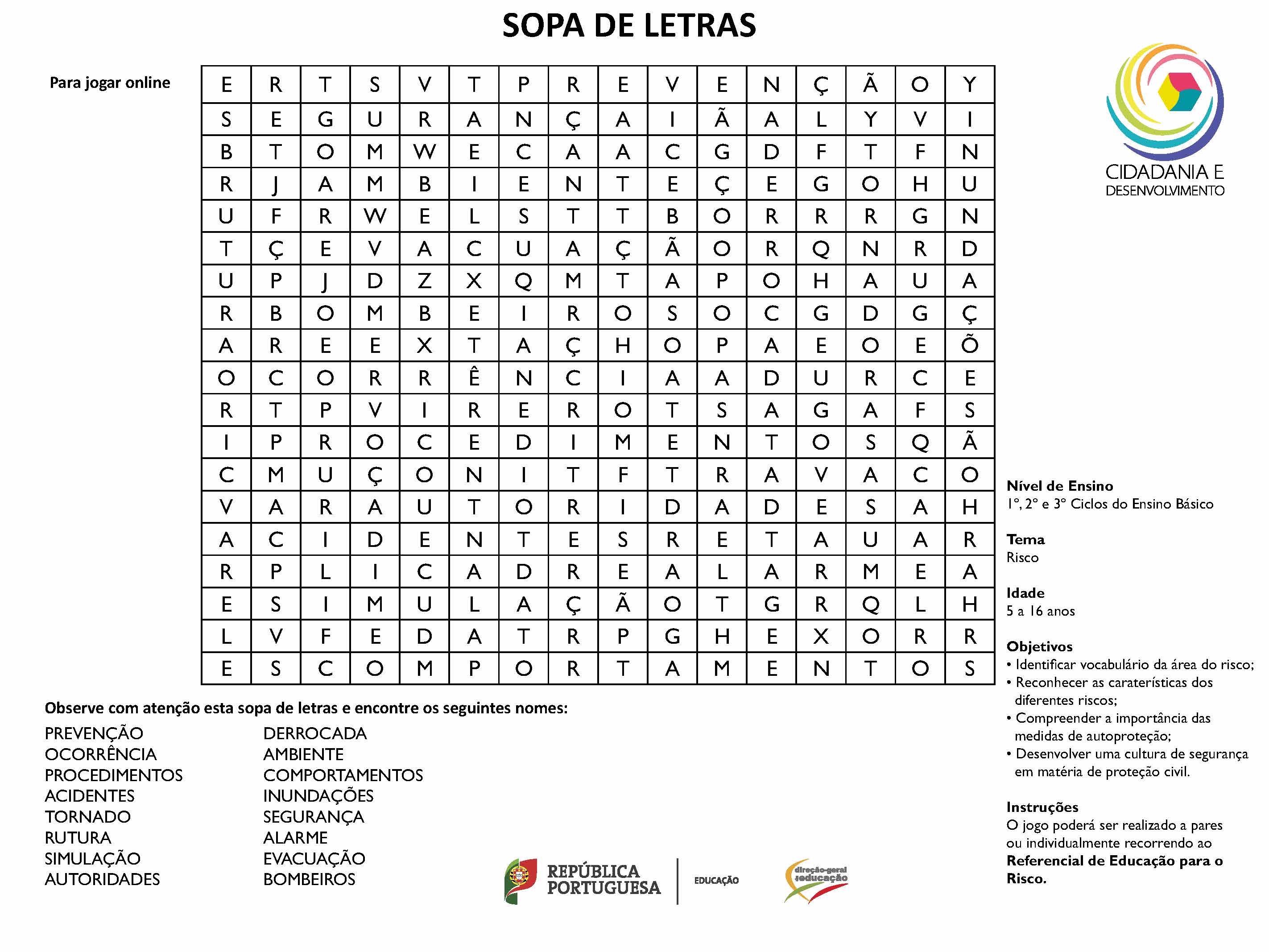 sopa de letras quinzenaPC