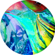 Tintas de várias cores misturadas
