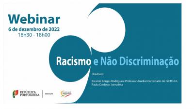 Webinar “Racismo e Não Discriminação” – inscrições a decorrer!
