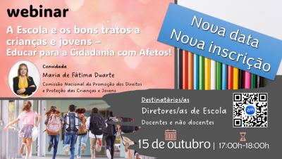 webinar | A Escola e os bons tratos a crianças e jovens - nova data