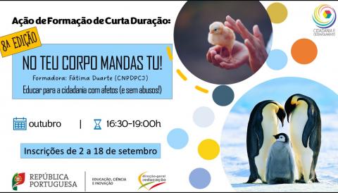 Ação de Formação de Curta Duração: “No Teu corpo mandas tu!” 8ª edição 