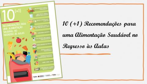 10 (+1) Recomendações para uma Alimentação Saudável no Regresso às Aulas