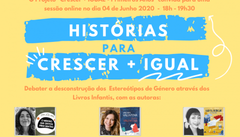 Convite: Sessão online - Histórias para Crescer + IGUAL - 04 de junho