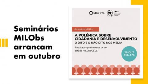 Seminários MILObs arrancam em outubro