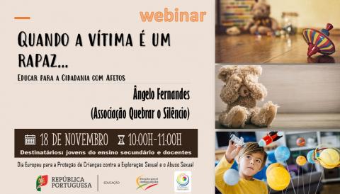 Webinar: Quando a vítima é um rapaz… Educar para a Cidadania com Afetos!