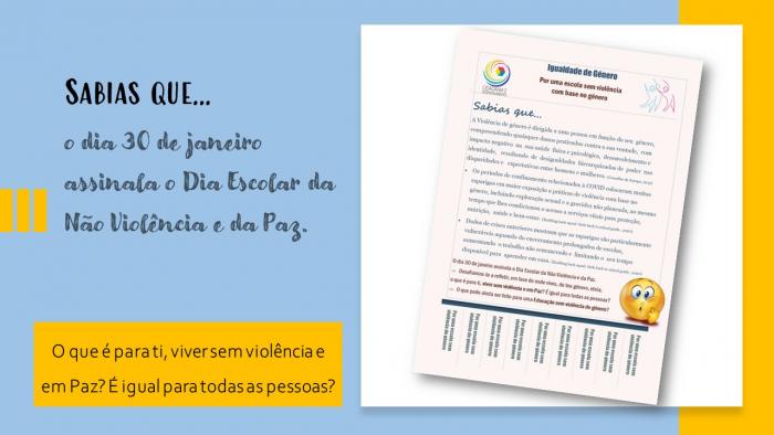 Flyer - Por uma escola sem violência com base no género