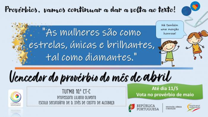 “Provérbios, continuamos a dar a volta ao texto!” Vencedor de abril e votação para maio