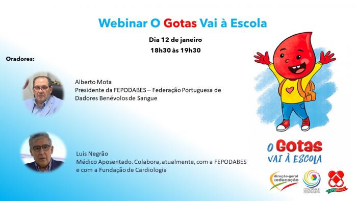 Webinar “O Gotas vai à Escola” – 12 de janeiro das 18h30 às 19h30