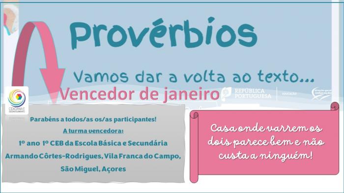 Vamos dar a volta ao texto - provérbio vencedor do mês de janeiro!