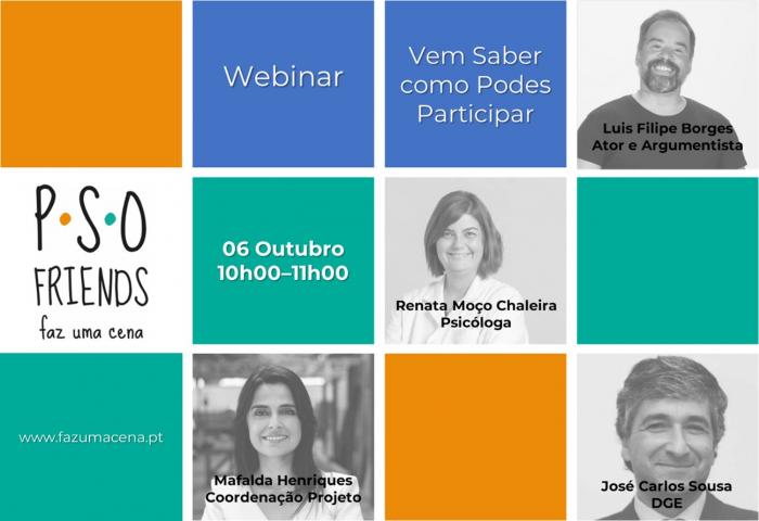 Webinar “PSOFriends - Faz uma Cena - Vem saber como podes Participar” 6  de outubro das 10h00 às 11h00