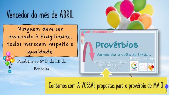 ABRIL - Provérbio vencedor!