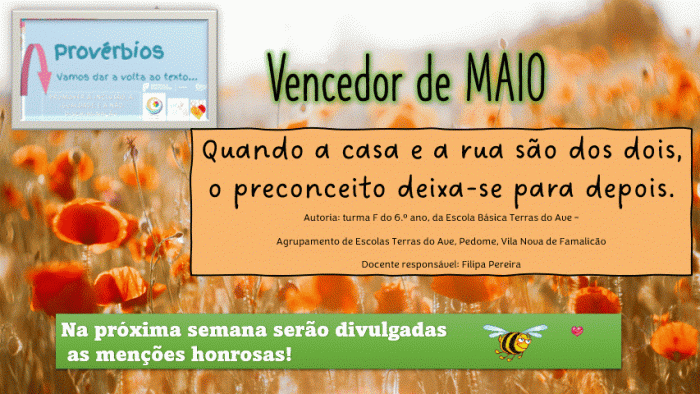 MAIO - Provérbio vencedor