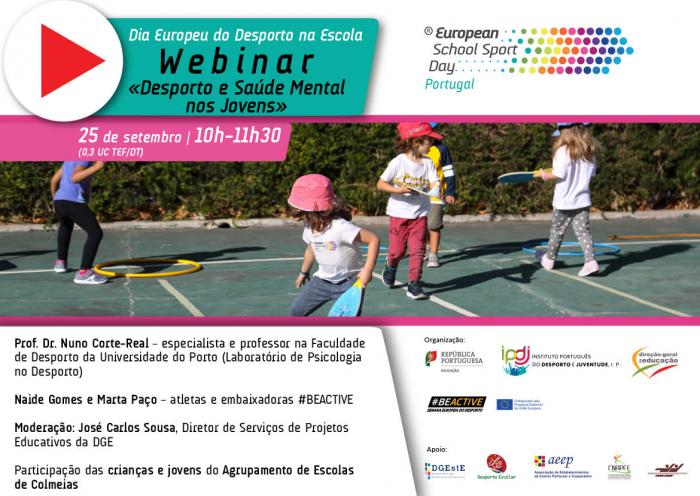 Dia Europeu do Desporto na Escola - WEBINAR sobre Desporto e Saúde Mental em Crianças e Jovens